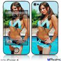 iPhone 4 Decal Style Vinyl Skin - Lilly Ruiz - Blue Lace Bikini (DOES NOT fit newer iPhone 4S)